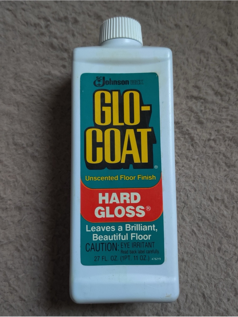 SC Johnson Wax Glo-Coat Hard Gloss Floor Finish 27 Oz Unscented 1989 90% Full
